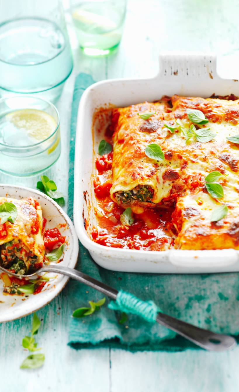 Cannelloni mit Ricotta-Spinat-Füllung