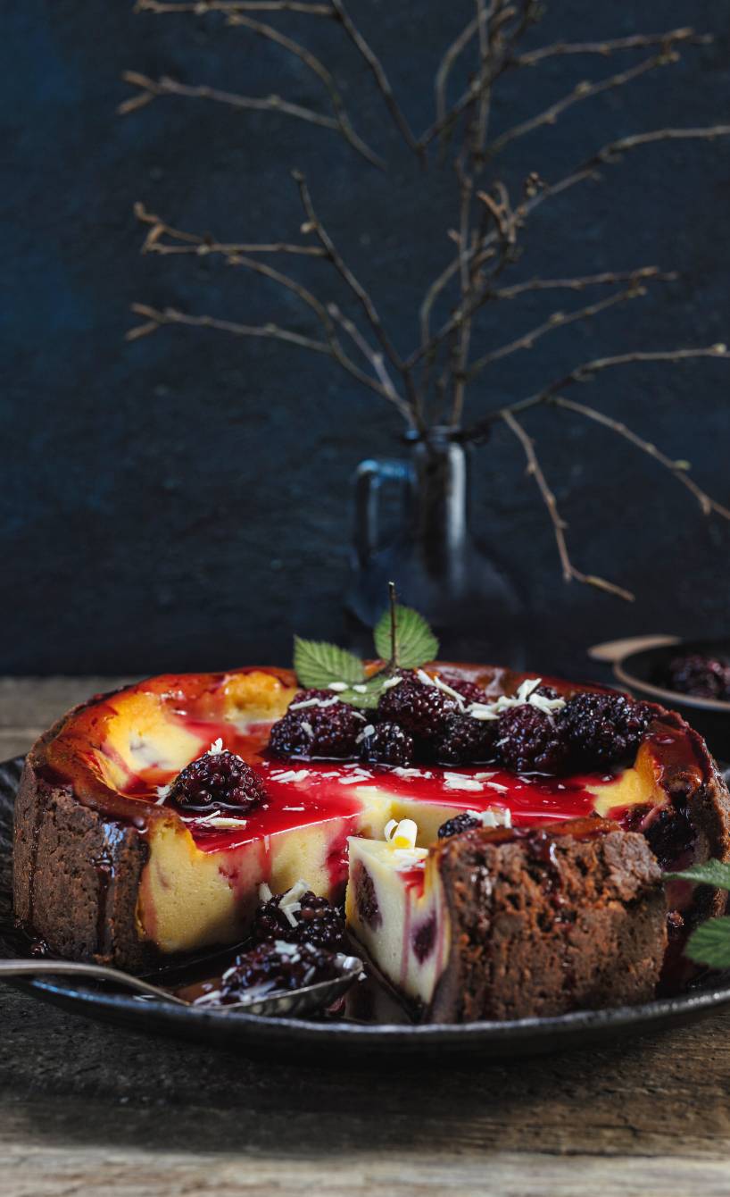 Cheesecake mit Brombeeren