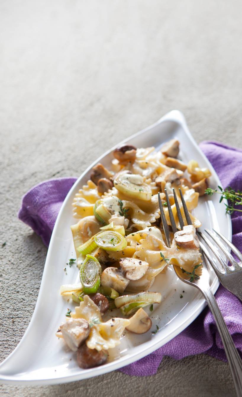 Farfalle mit Lauch & Champignon-Rahm-Sauce | SoIsstItalien Farfalle mit Lauch & Champignon-Rahm-Sauce | SoIsstItalien