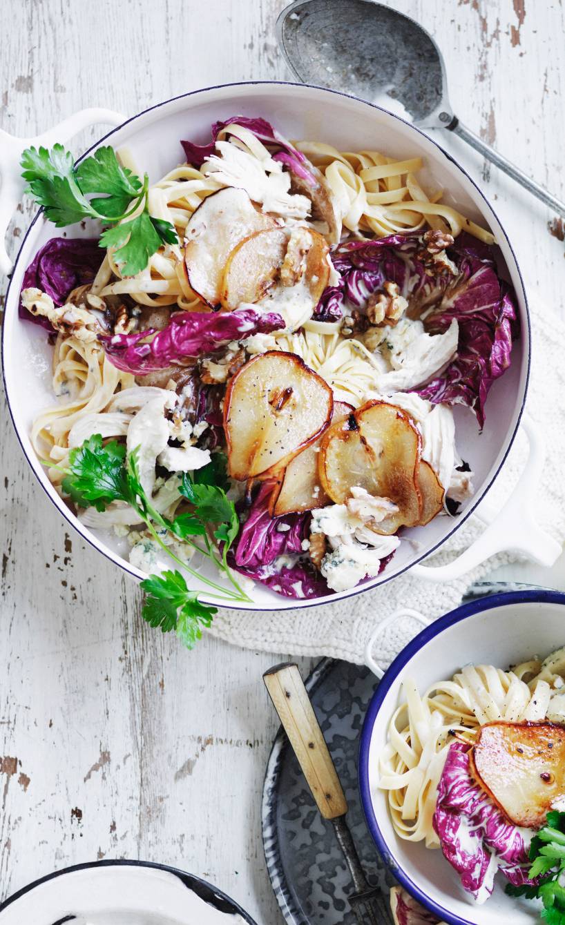 Fettuccine mit Hähnchen, Radicchio & Gorgonzola
