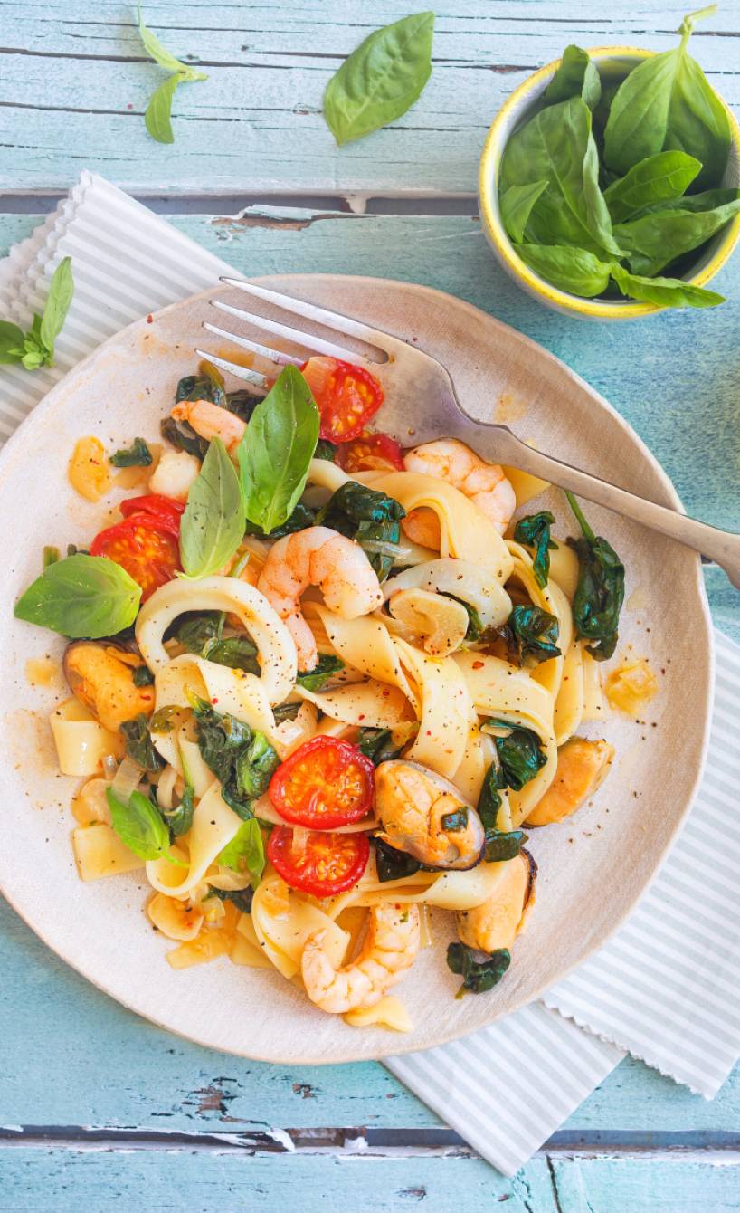 Fettuccine mit Meeresfrüchten