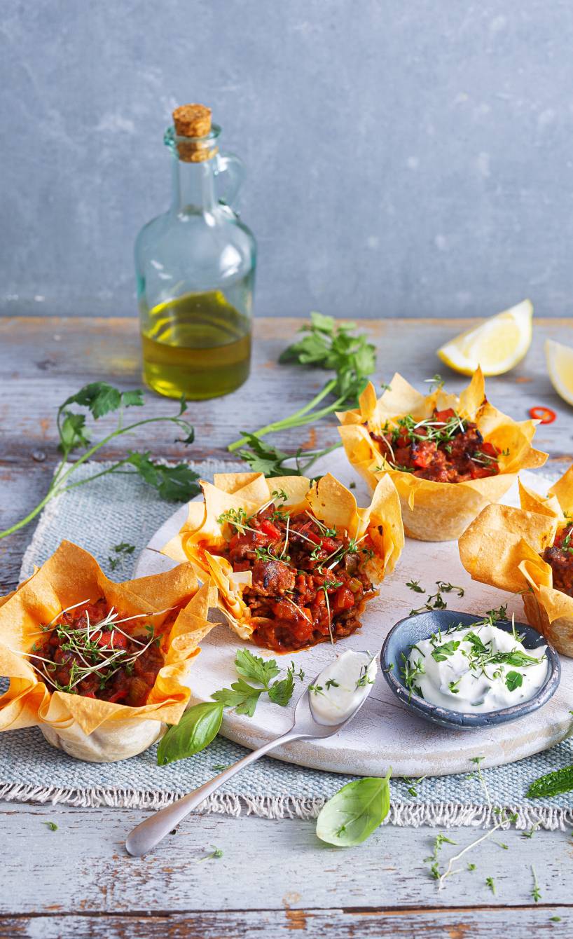 Filoteig-Hack-Küchlein mit Ricottadip | SoIsstItalien