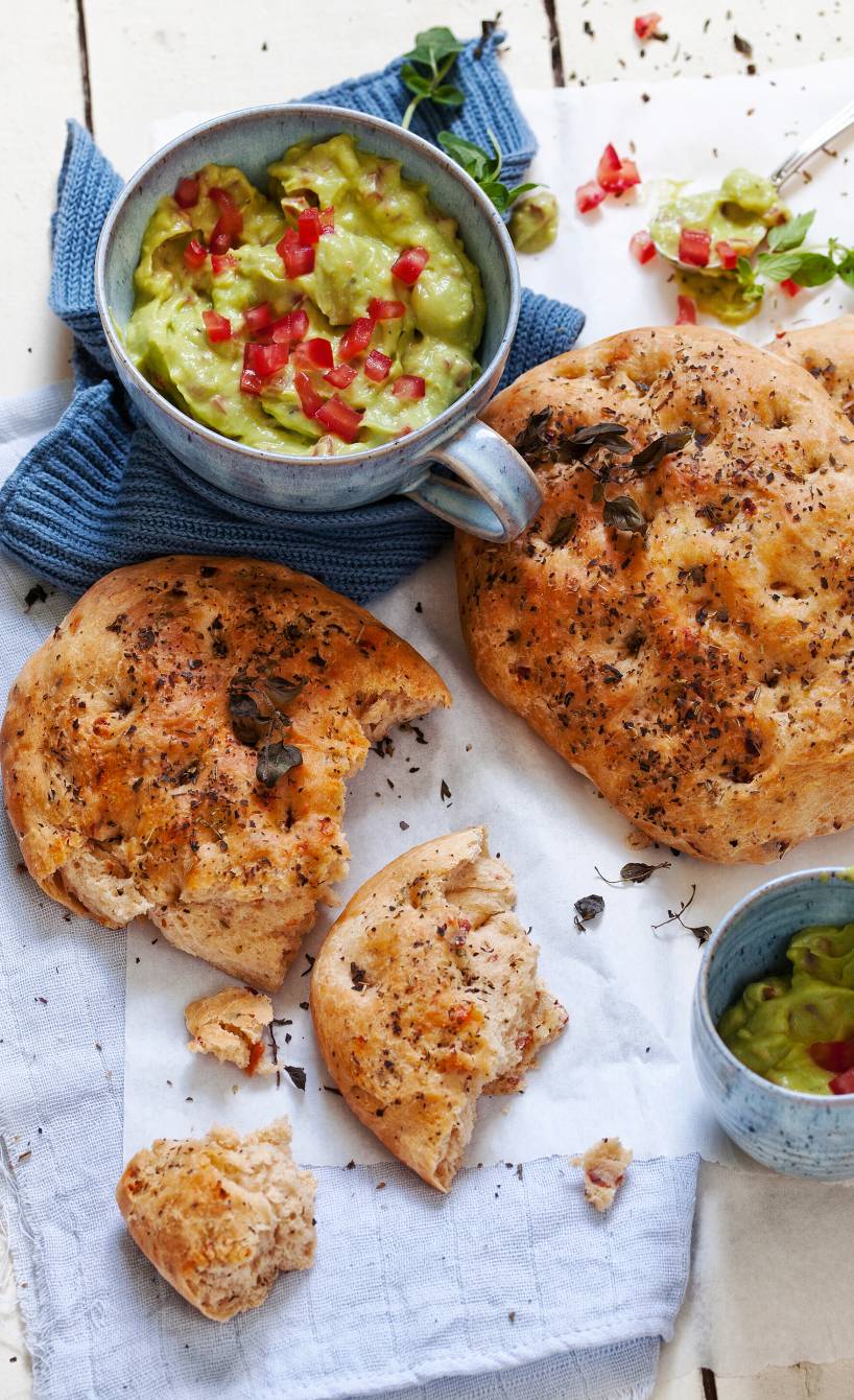 Focaccia mit getrockneten Tomaten
