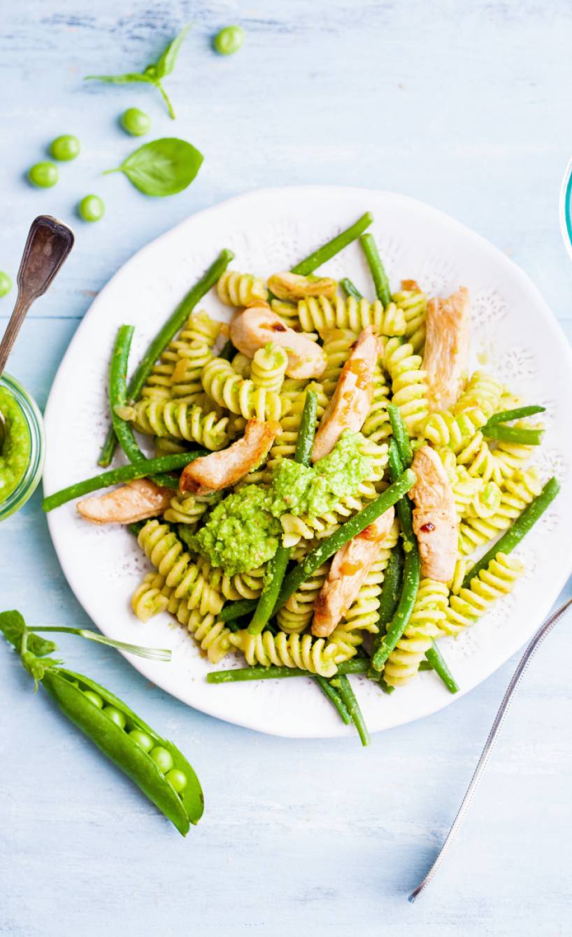 Fusilli mit Erbsenpesto