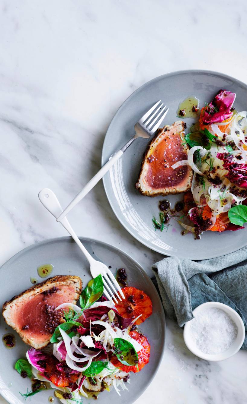 Gegrillter Thunfisch mit Fenchel-Radicchio-Salat