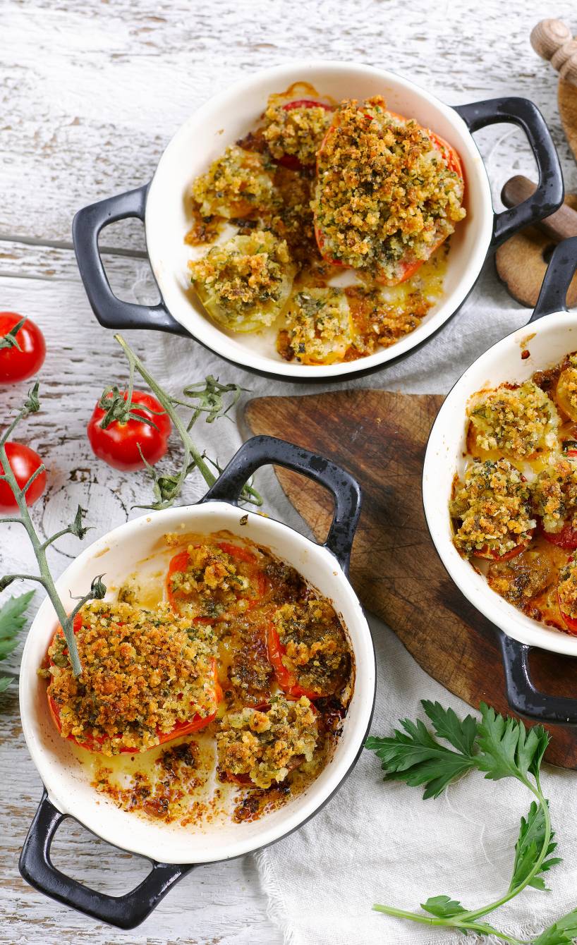 Knusprige gratinierte Tomaten: Blitzgericht mit wenigen Zutaten ...