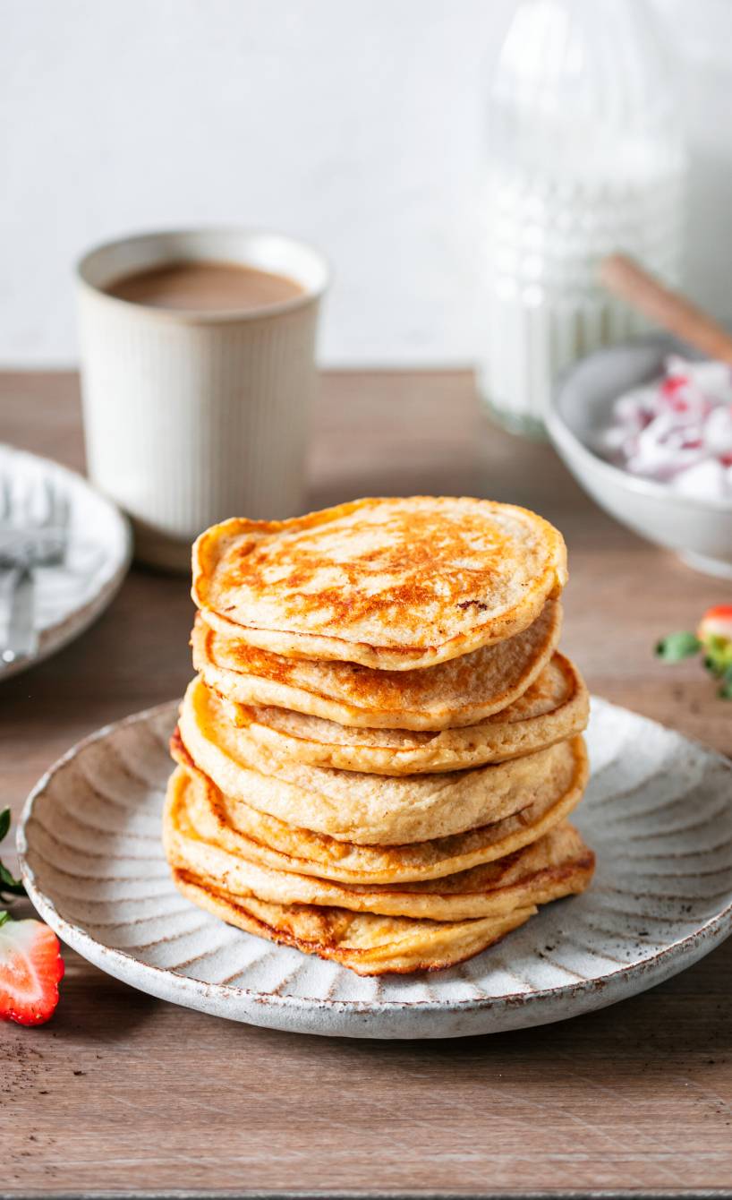 Hafer-Skyr-Pfannküchlein mit Erdbeeren