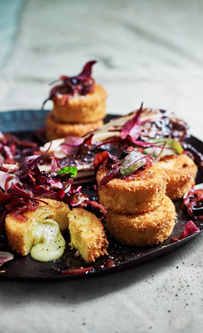 Käse-Polentataler mit Radicchio