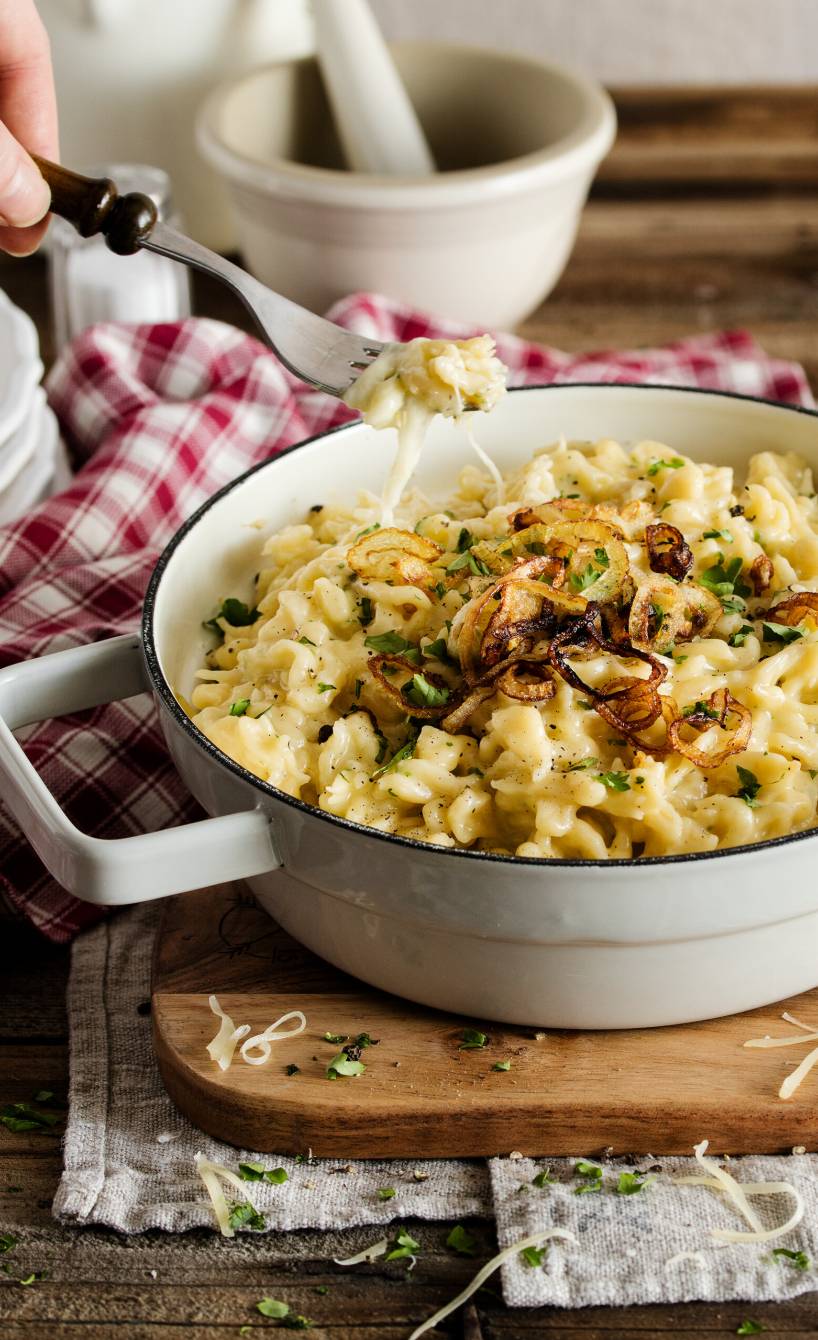 Käsespätzle mit Zwiebeln