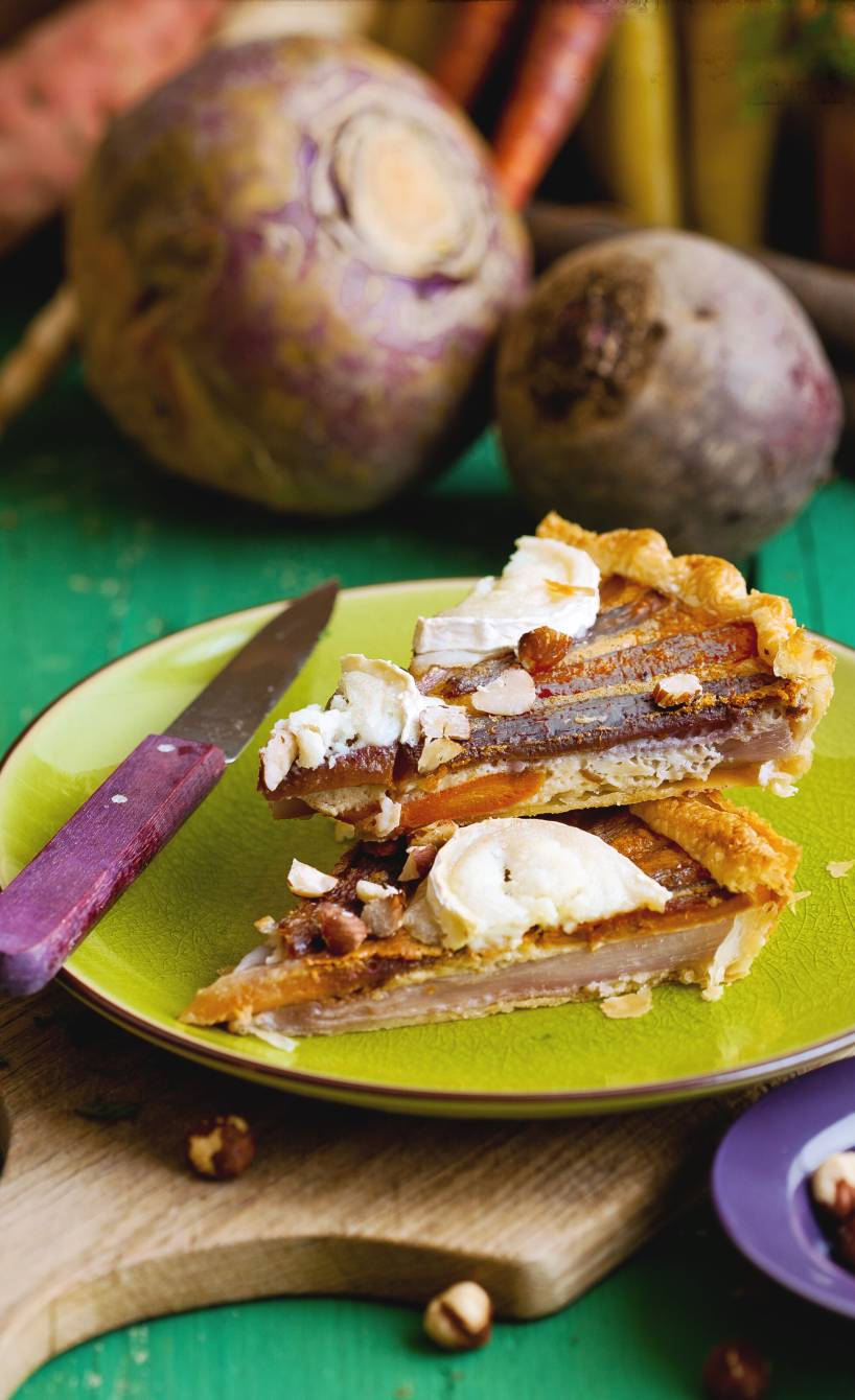 Karotten-Schwarzwurzeltarte