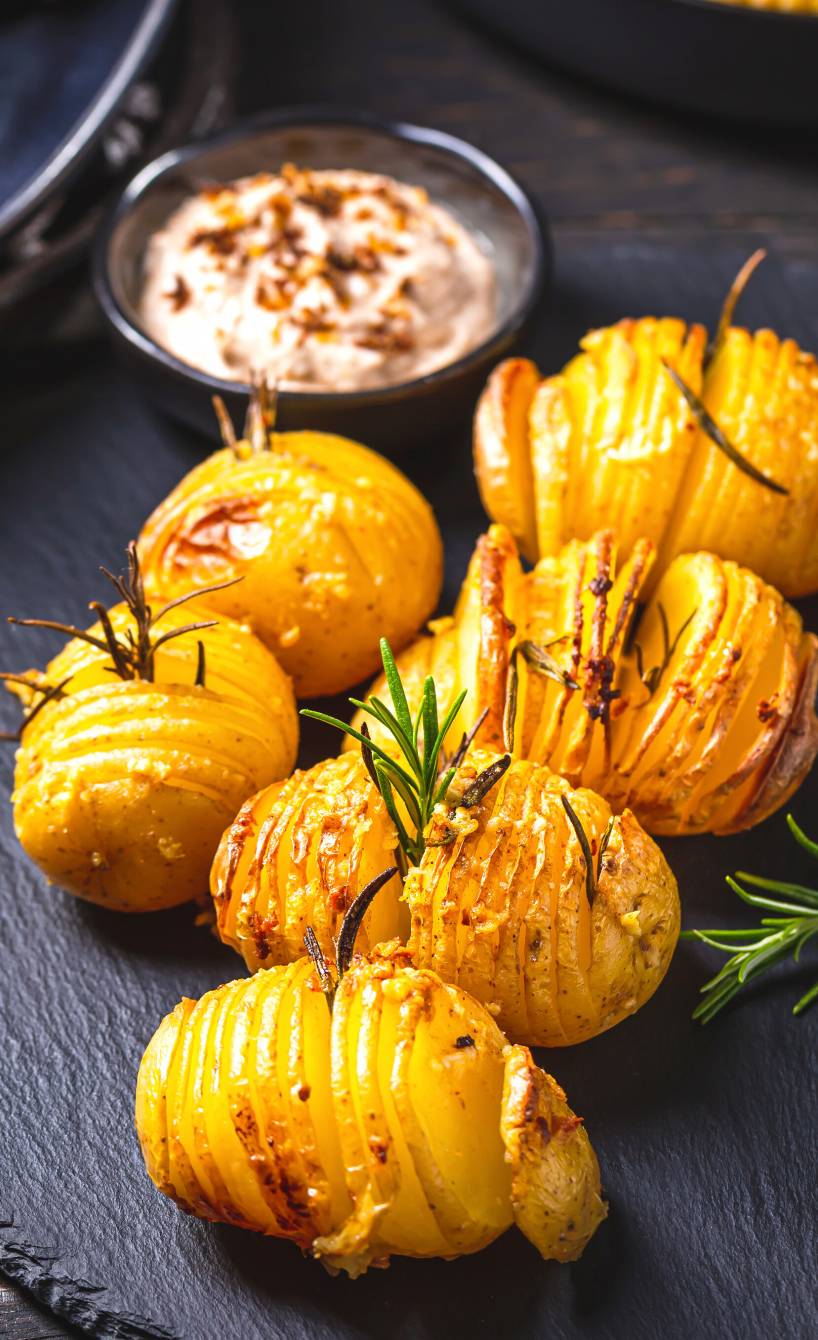 Fächerkartoffeln mit Schafskäse-Dip ganz einfach | SoIsstItalien