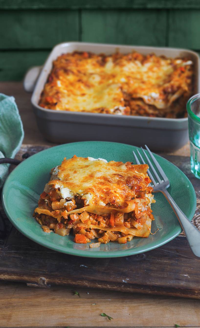 Lasagne mit Linsen-Bolognese