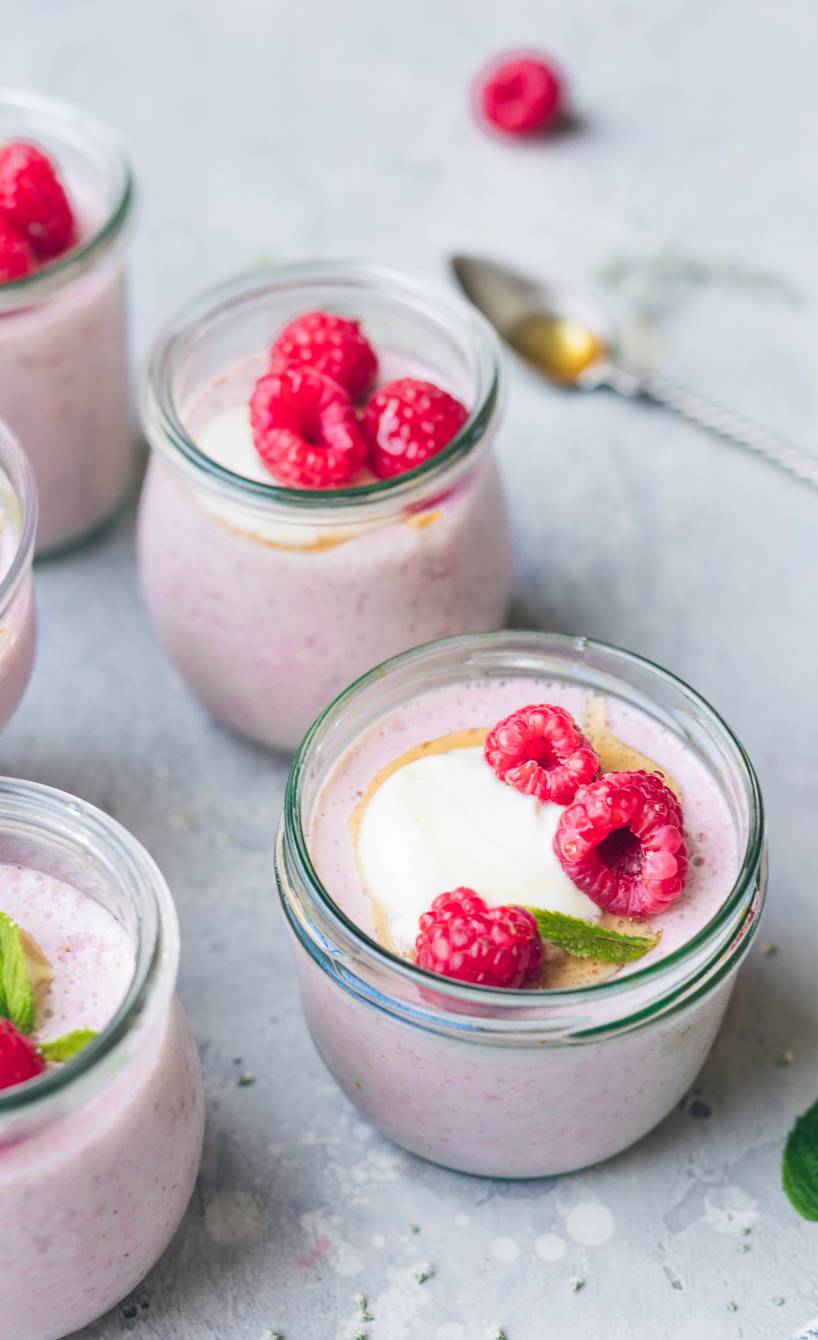 Mascarponecreme mit Himbeeren und Honig