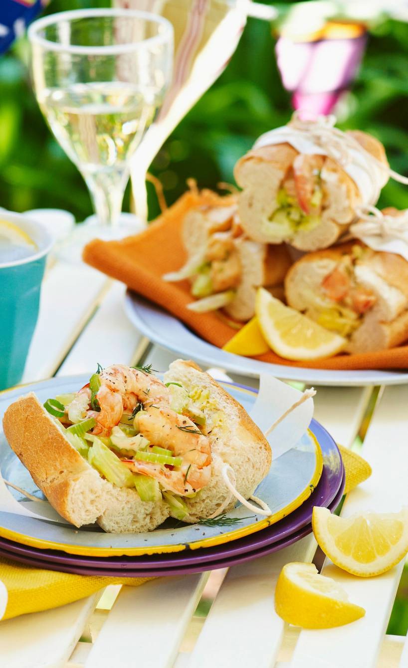 Panini mit Garnelensalat