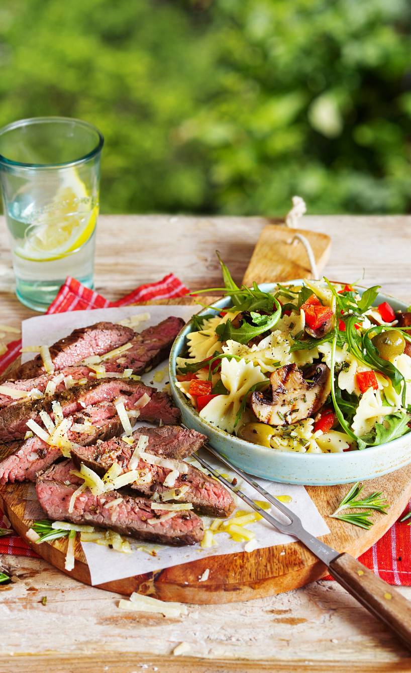 Parmesansteak mit Farfallesalat | SoIsstItalien