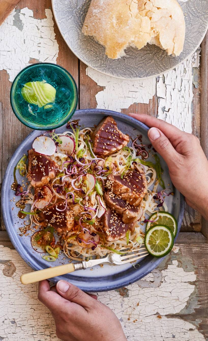 Pastasalat mit frischem Thunfisch