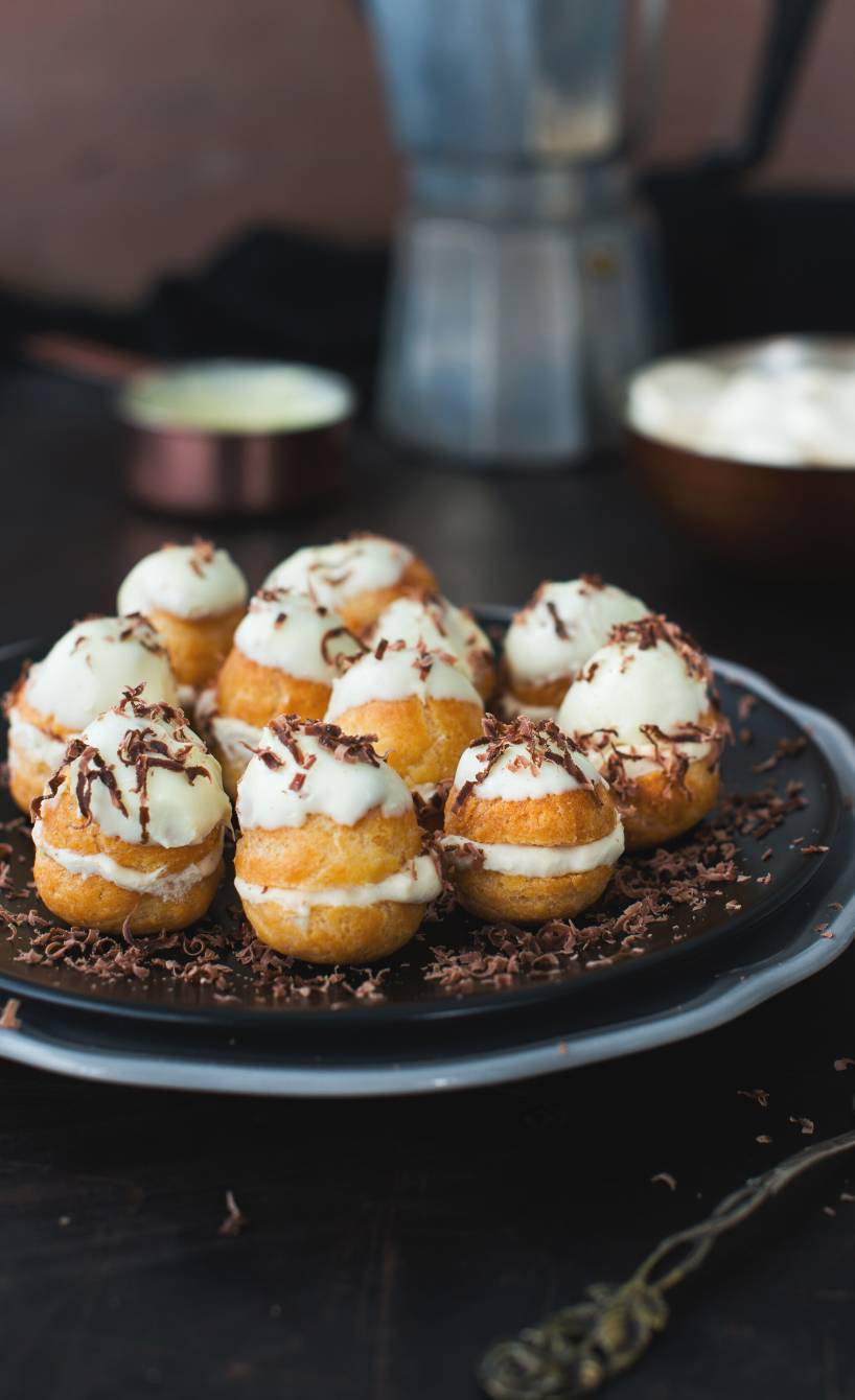 Profiteroles mit Espressosahne