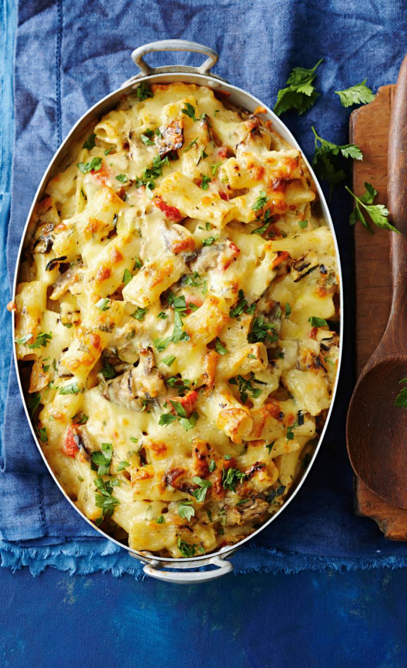 Rigatonigratin mit Gemüse und Käse