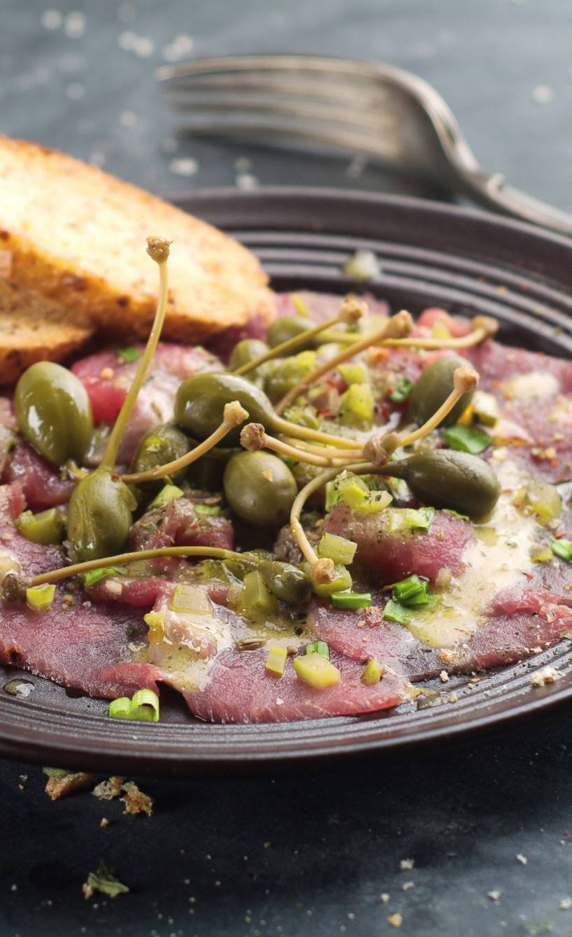 Rindercarpaccio mit Kapernäpfeln