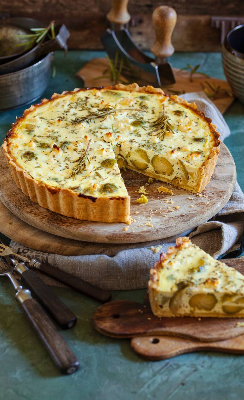 Rosenkohlkuchen mit Schafskäse