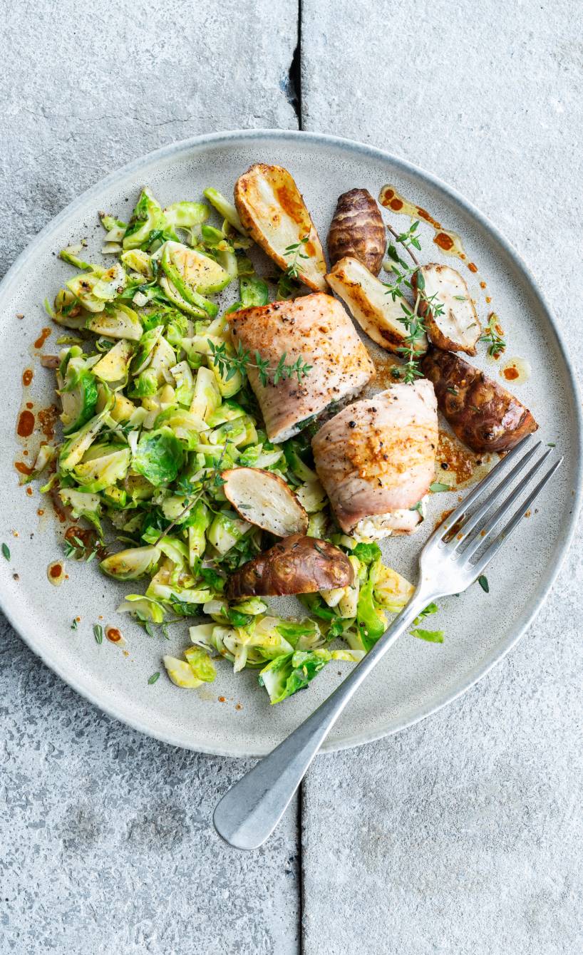 Rosenkohlsalat mit Puteninvoltini