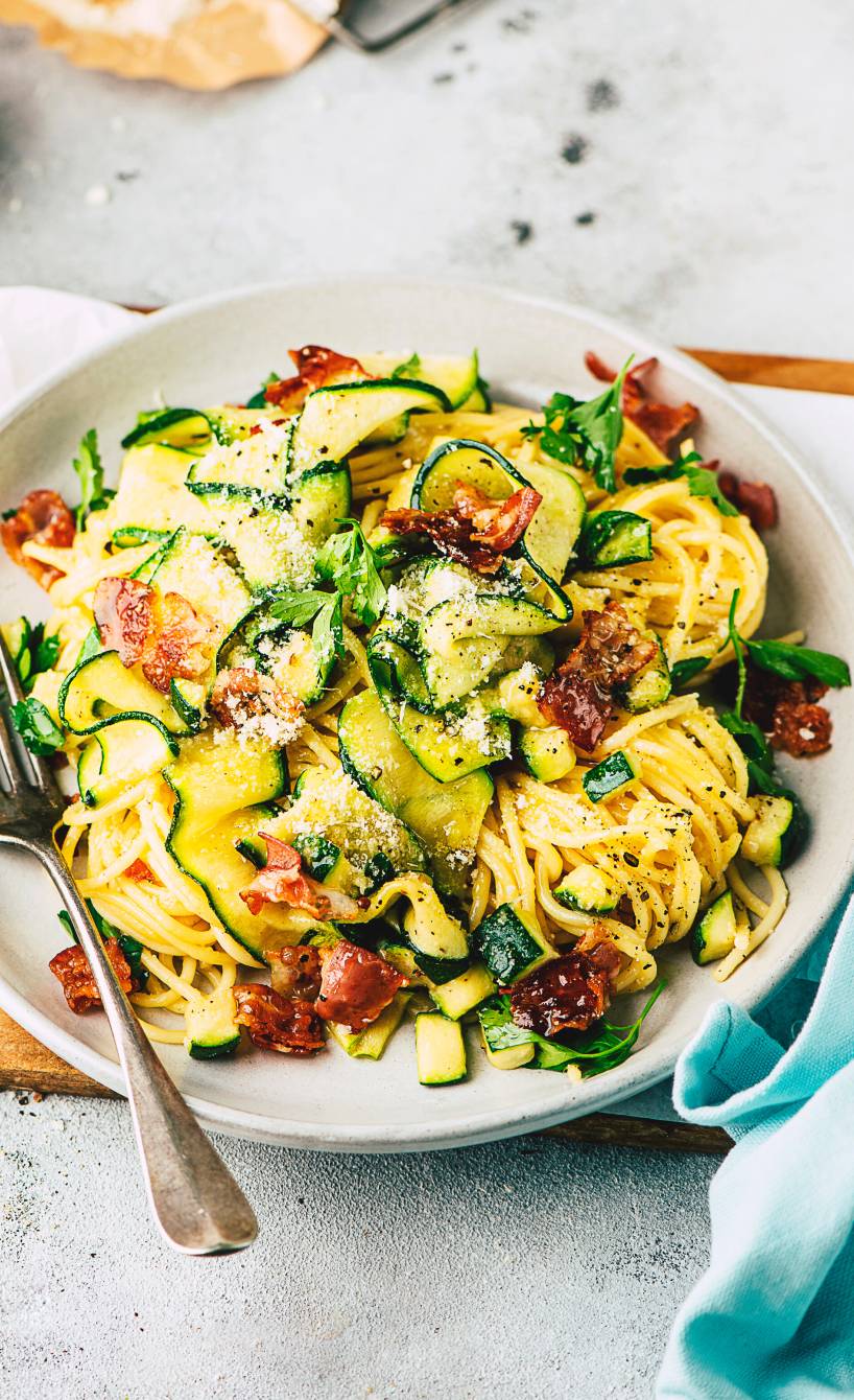 Spaghetti mit Zucchini-Carbonara