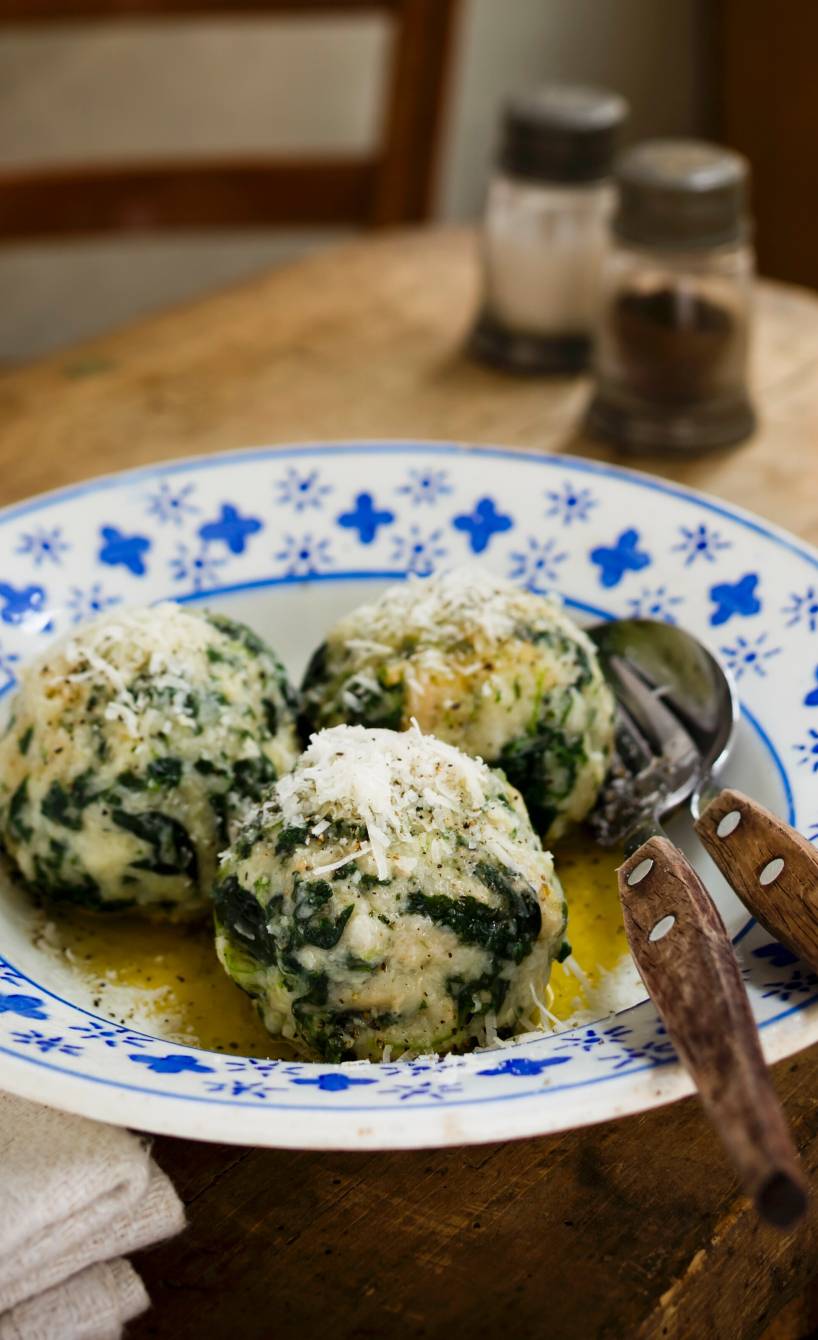 Spinatknödel mit Parmesan