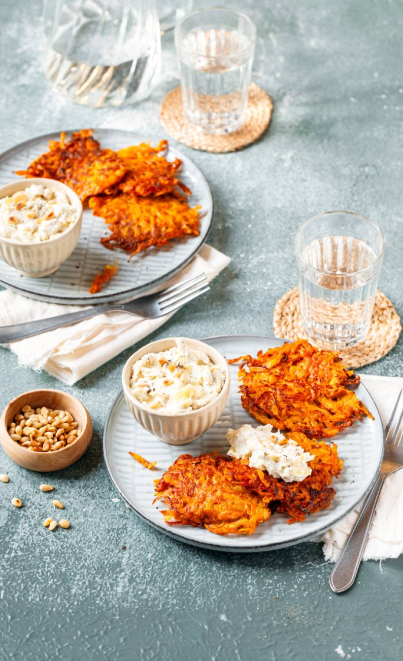 Knusprige Süßkartoffelpuffer mit Artischockendip | SoIsstItalien