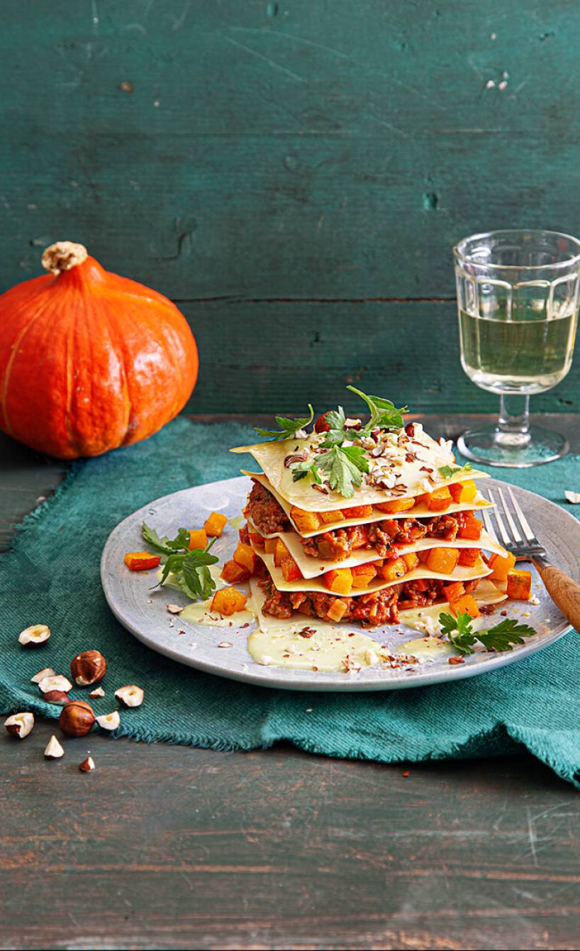 Tellerlasagne mit Hokkaidokürbis