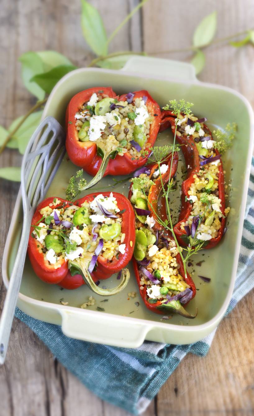 Vegetarisch gefüllte Paprikaschoten