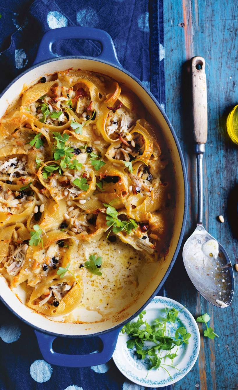 Venezianischer Auflauf mit Conchiglie und Hähnchen