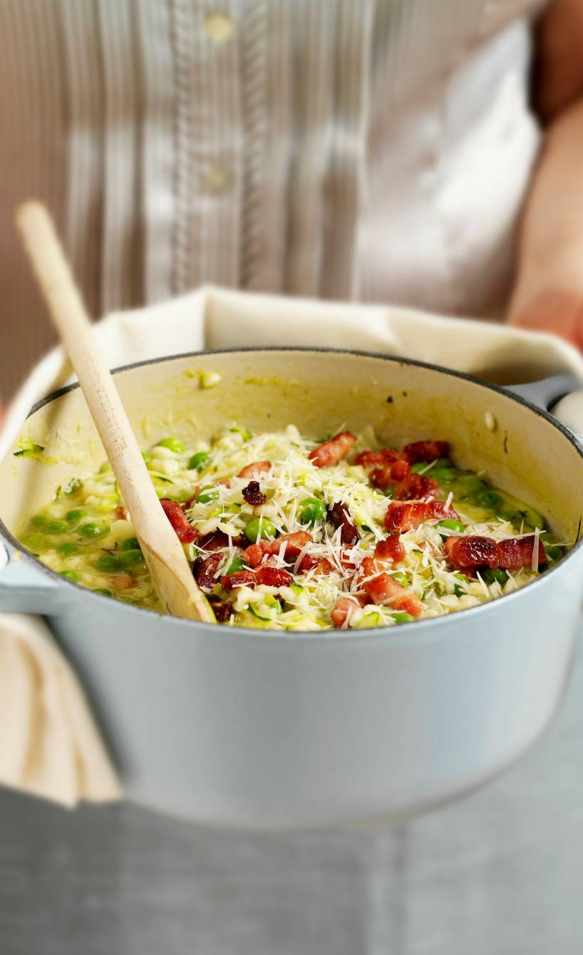 Zucchini-Erbsen-Risotto