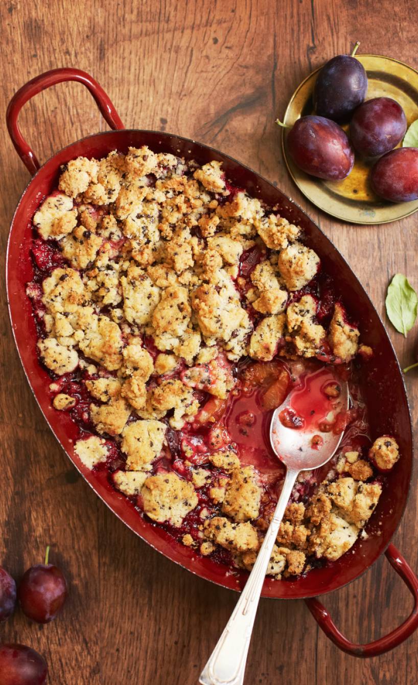 Zwetschgen mit Espressostreuseln