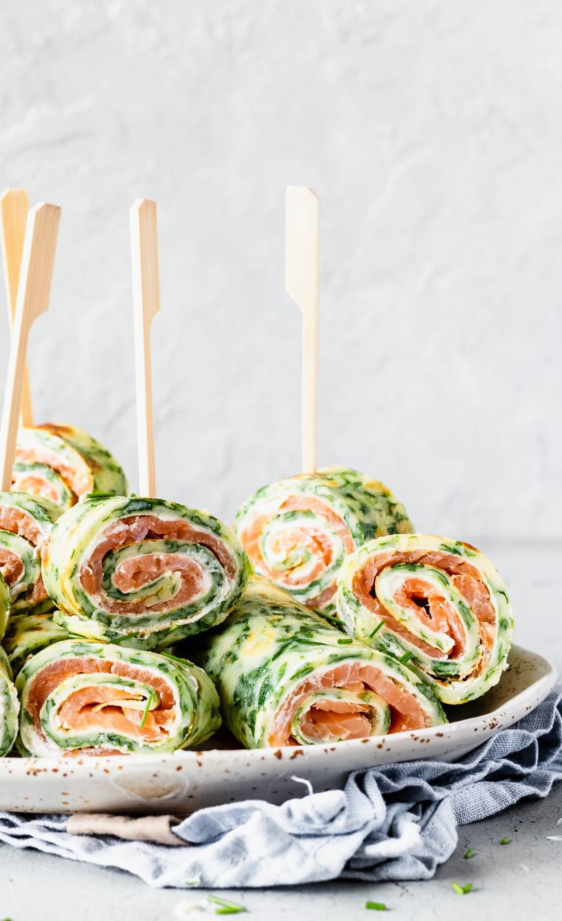 Frischkäse-Lachs-Röllchen