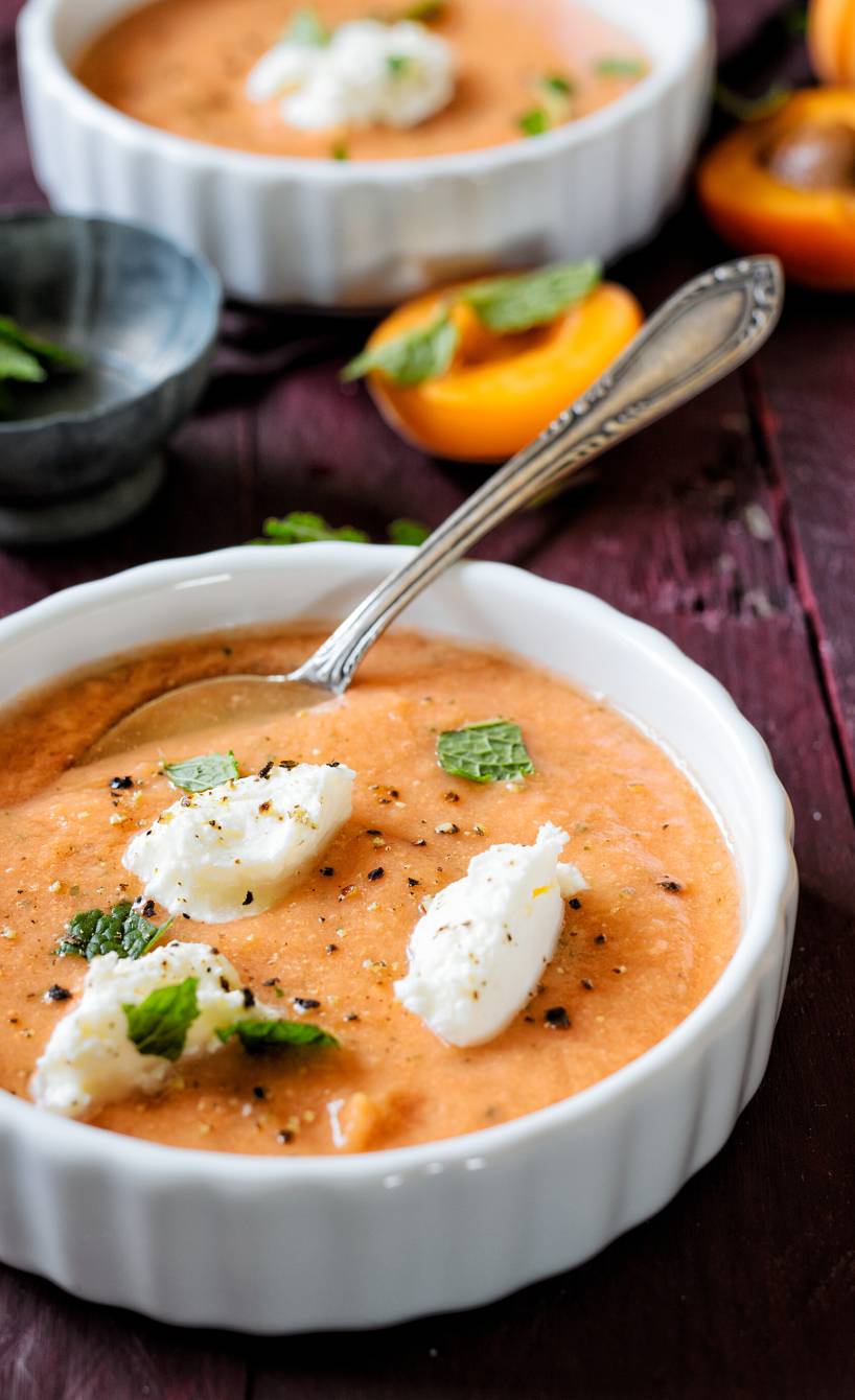Kalte Aprikosen-Tomaten-Suppe