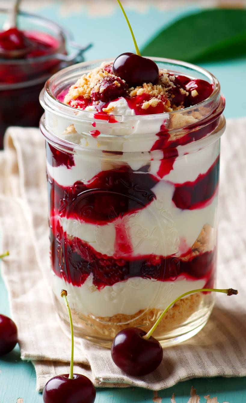 Kirsch-Ziegenkäse-Trifle