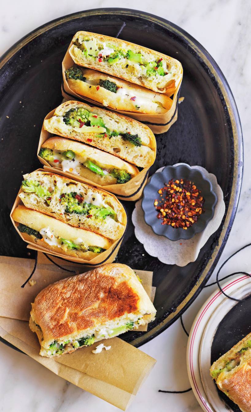 Panini mit Stracchino und Brokkoli