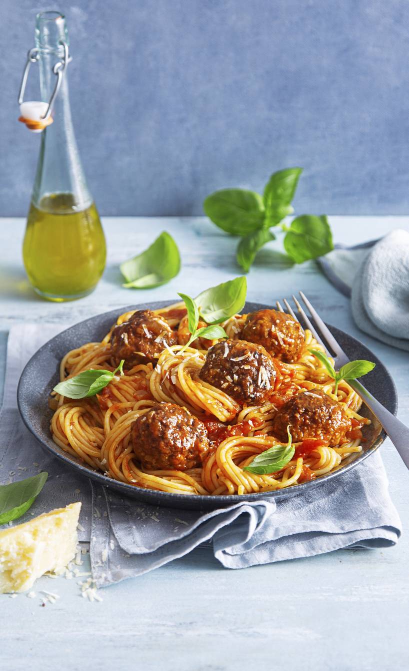 Spaghetti mit Hackbällchen