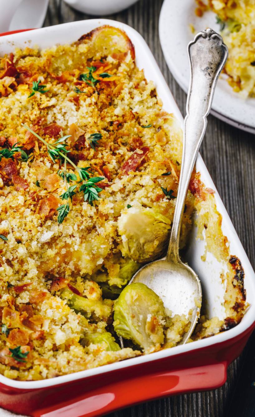 Knuspriger Rosenkohlauflauf – Italienischer Winterklassiker