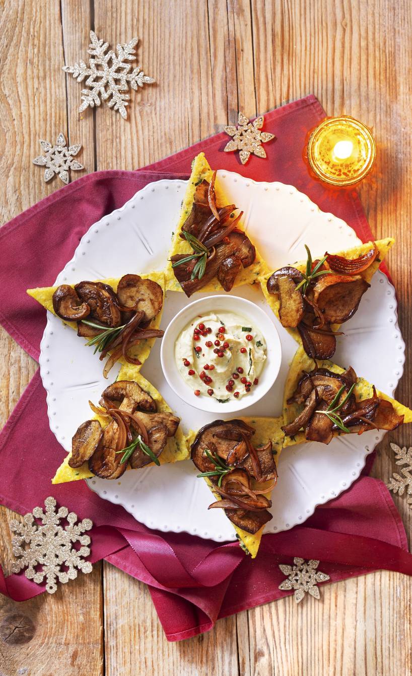 Polentaschnitten mit Steinpilzen