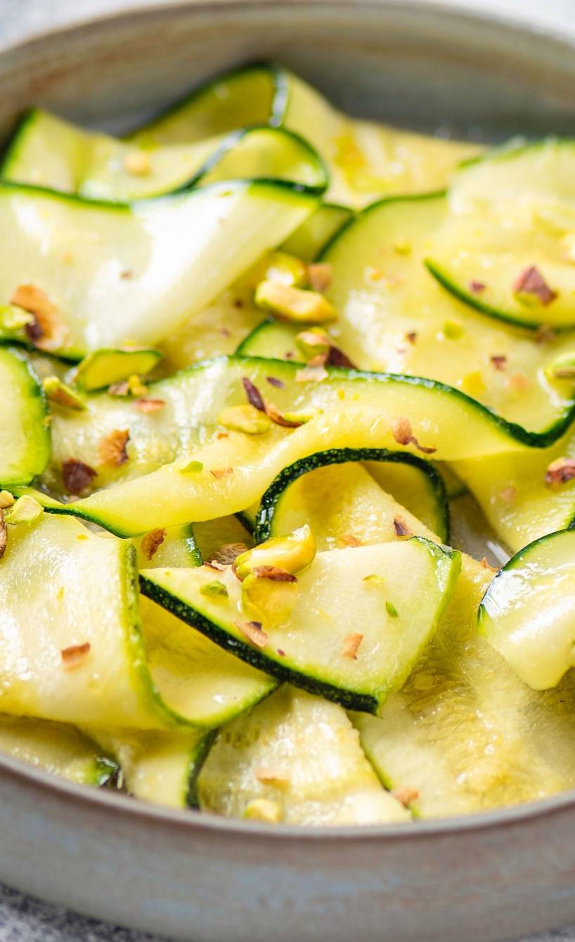 Carpaccio aus rohen Zucchini auf einem Buffet Carpaccio aus rohen Zucchini auf einem Buffet