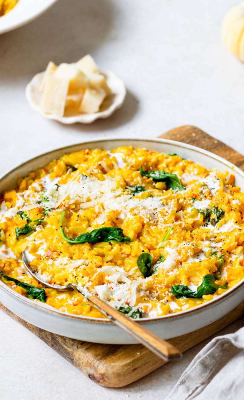 Cremiges Kürbis-Pastasotto