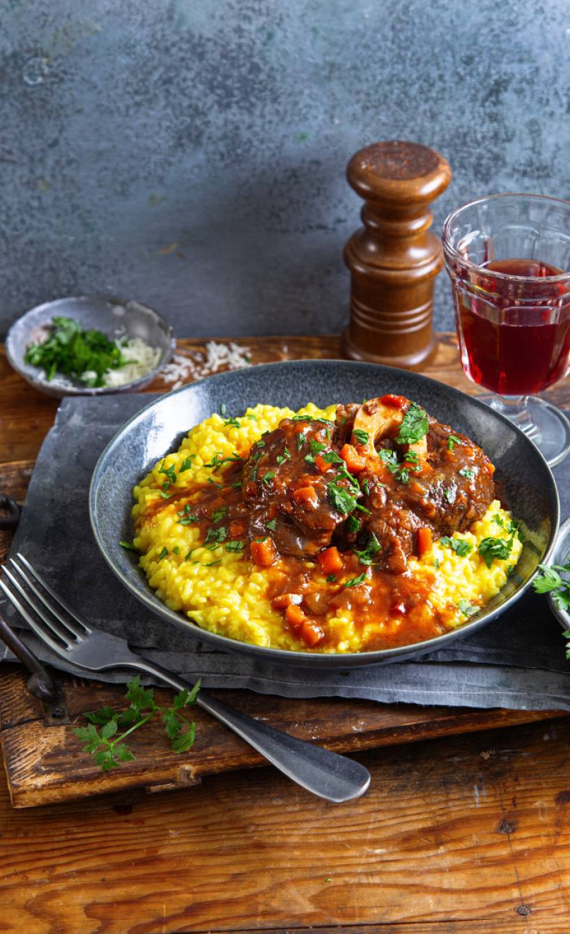 Klassisches Ossobuco mit Safranrisotto