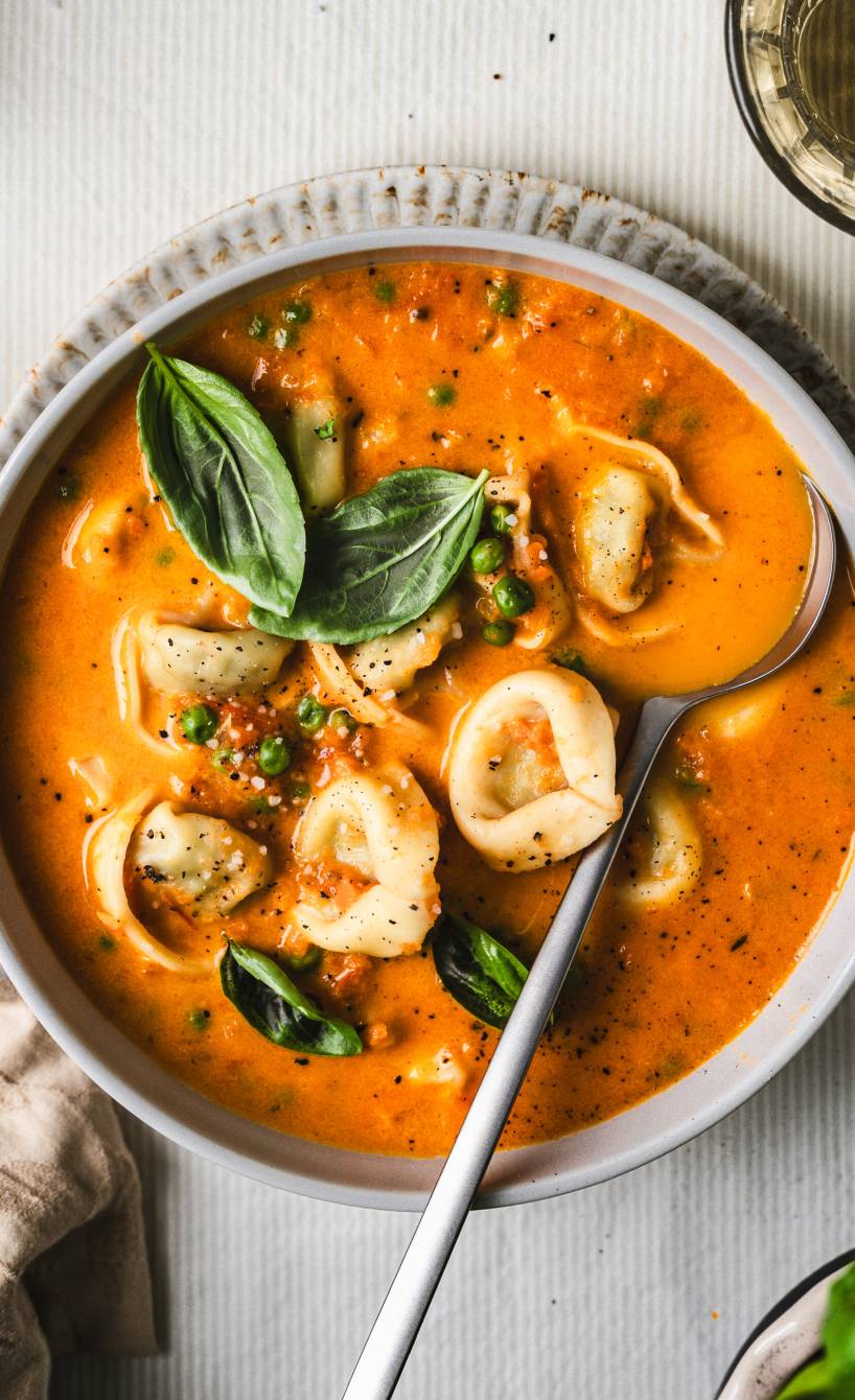 Schnelle Tomatensuppe mit Tortellini &amp; Gemüse | SoIsstItalien