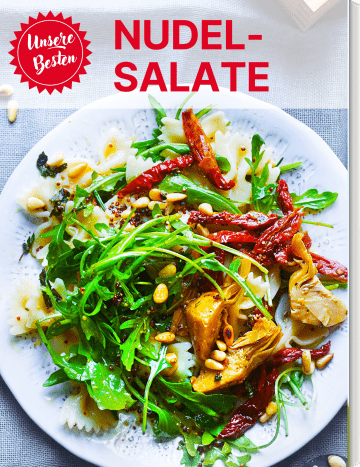 Mediterraner Nudelsalat auf dem Cover von „Unsere Besten: Nudelsalate“