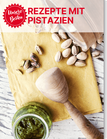 Covergrafik der Rezeptsammlung mit Pistazien