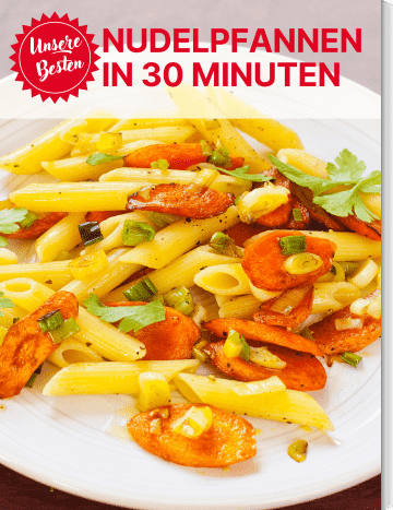 Covergrafik des Kochbuchs mit 30-Minuten-Nudelpfannenrezepten