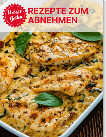 Covergrafik des italienischen Rezeptbuches zum Abnehmen