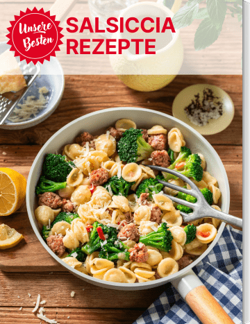 Covergrafik der Rezeptsammlung mit Salsiccia-Ideen